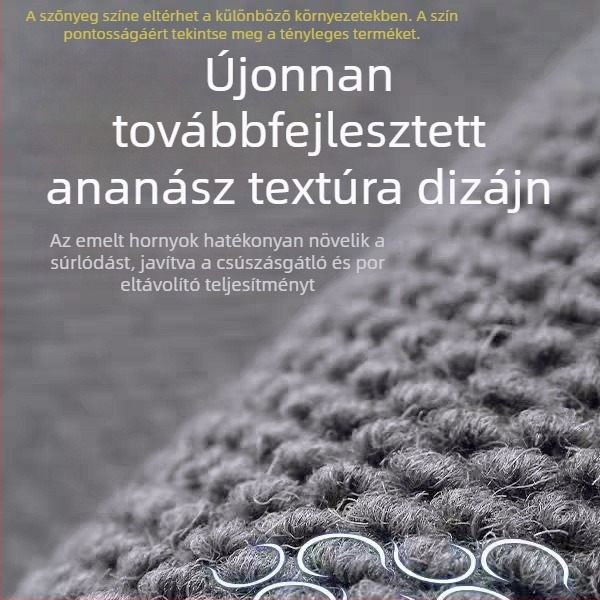 Ananászmintás, személyre szabható bejárati szőnyeg PVC csúszásmentes hátlappal, kopásálló és mosható, méretei egyénileg választhatók