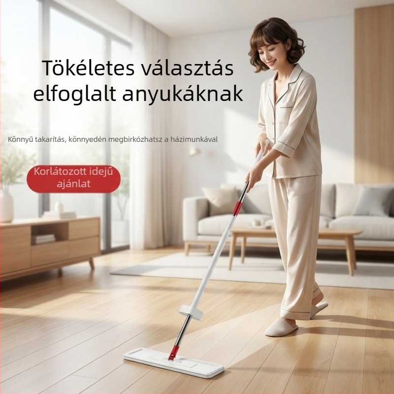 Lapos mop a padlóra, száraz és nedves tisztítás, új 2026-os modell, otthoni használatra