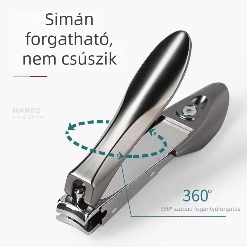 Lapos és ferde pengéjű körömvágó olló, rozsdamentes acél, elegáns körömápoló eszköz, egy darab