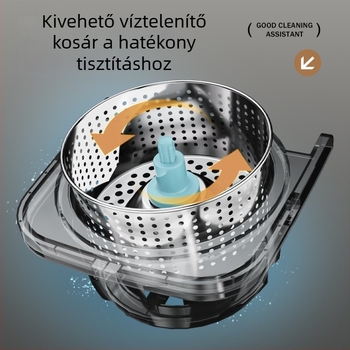 Körforgó felmosó készlet száraz és nedves használatra, kettős hajtású, hidraulikus rúddal