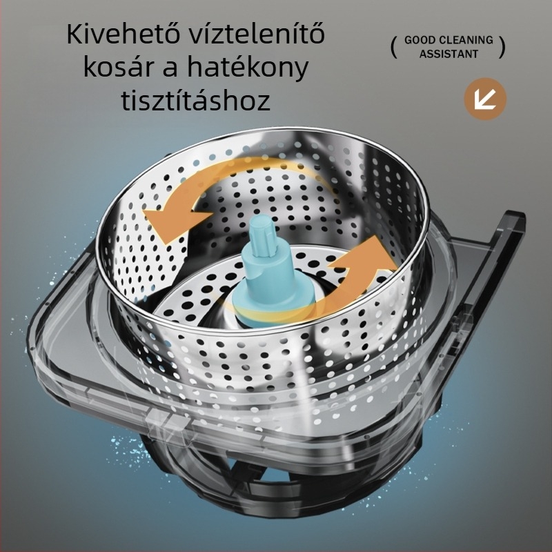 Körforgó felmosó készlet száraz és nedves használatra, kettős hajtású, hidraulikus rúddal