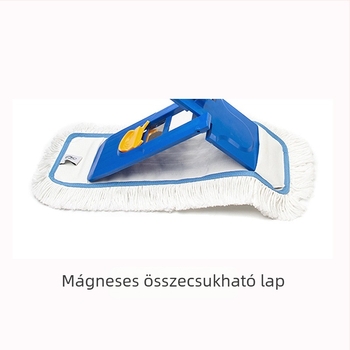 Lapos mop mágneses padlókendővel, elektrosztatikus poreltávolítás, fej szintetikus rostokból kórházi takarításhoz