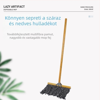 Otthon használatra szánt fa mop, nedvszívó pamutszálak, klasszikus fa nyél, több méretben, támogatja a nagykereskedelmi testreszabást