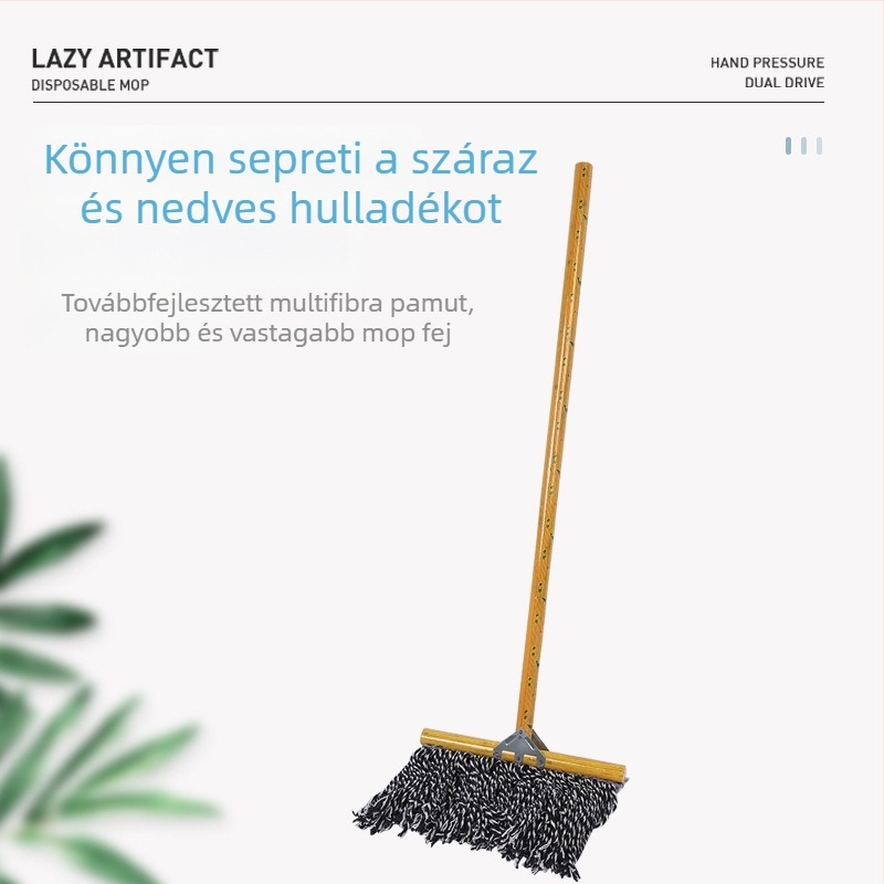 Otthon használatra szánt fa mop, nedvszívó pamutszálak, klasszikus fa nyél, több méretben, támogatja a nagykereskedelmi testreszabást