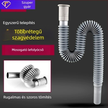 Kiterjeszthető S-alakú mosogatólefolyócső – szagálló, ABS