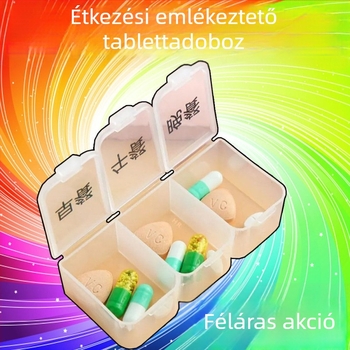 Háromrekeszes hordozható gyógyszeres doboz három étkezéshez