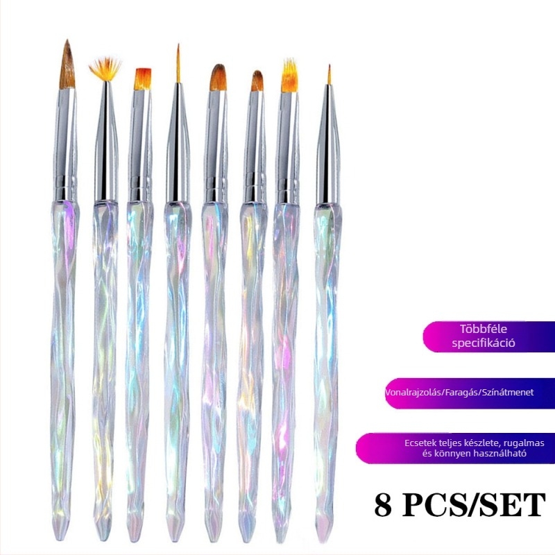 8 darabos japán gradient körömdíszítő ecsetkészlet