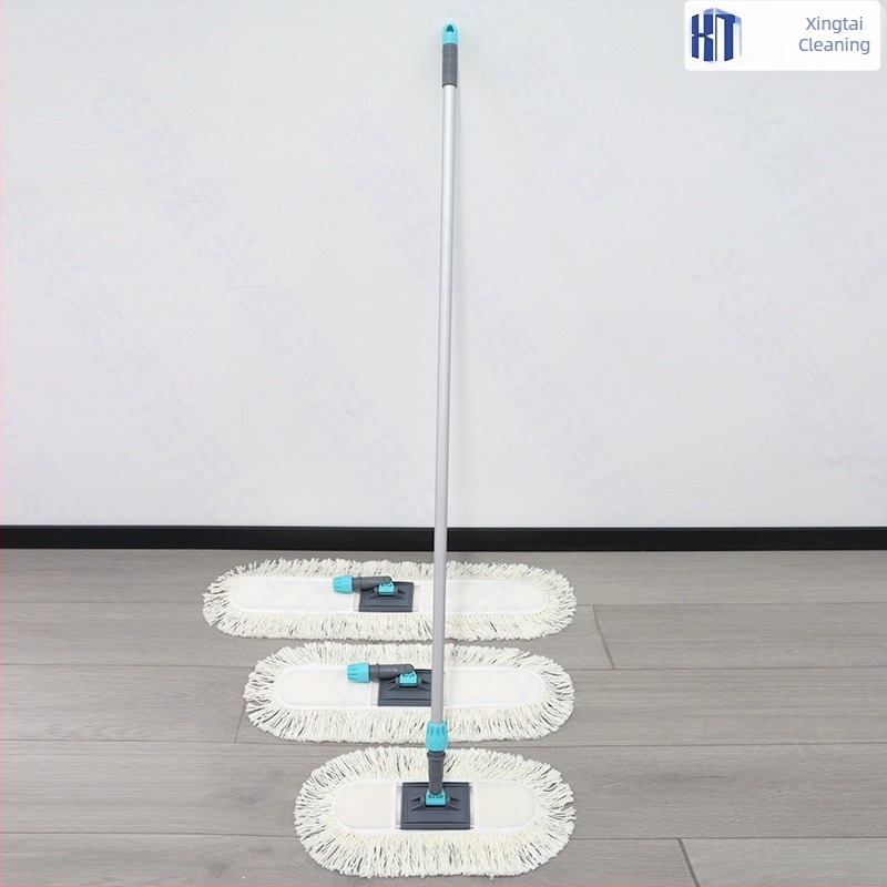 Összecsukható lapos felmosó pamutszálból, 60 cm, kereskedelmi használatra, cserélhető felmosófej