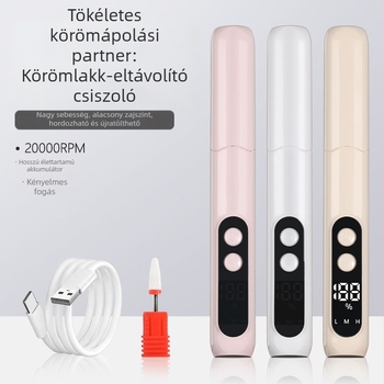 Elektromos köröm polírozó és halott bőr eltávolító eszköz – hordozható otthoni használatra, hosszú akkumulátor-élettartammal