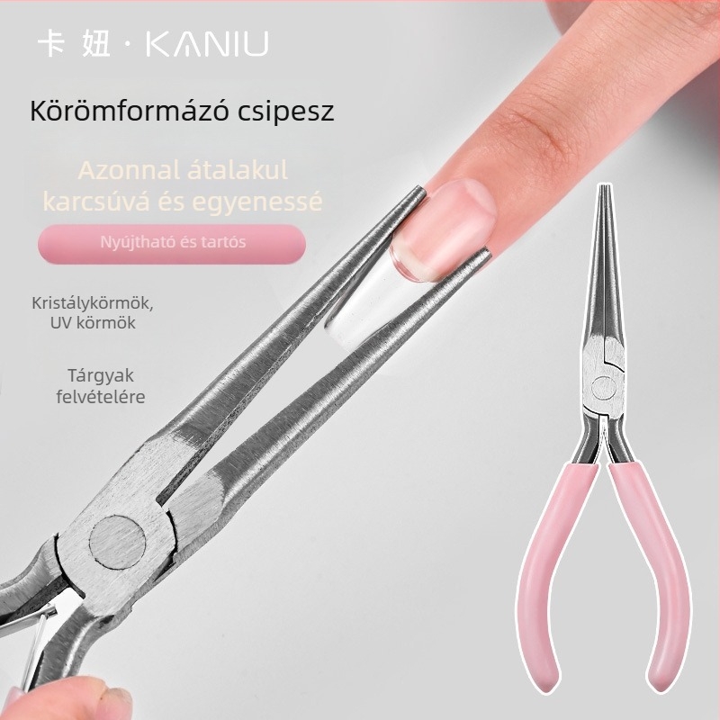 Körömformázó csipesz éles véggel a körömépítéshez – professzionális manikűr eszköz