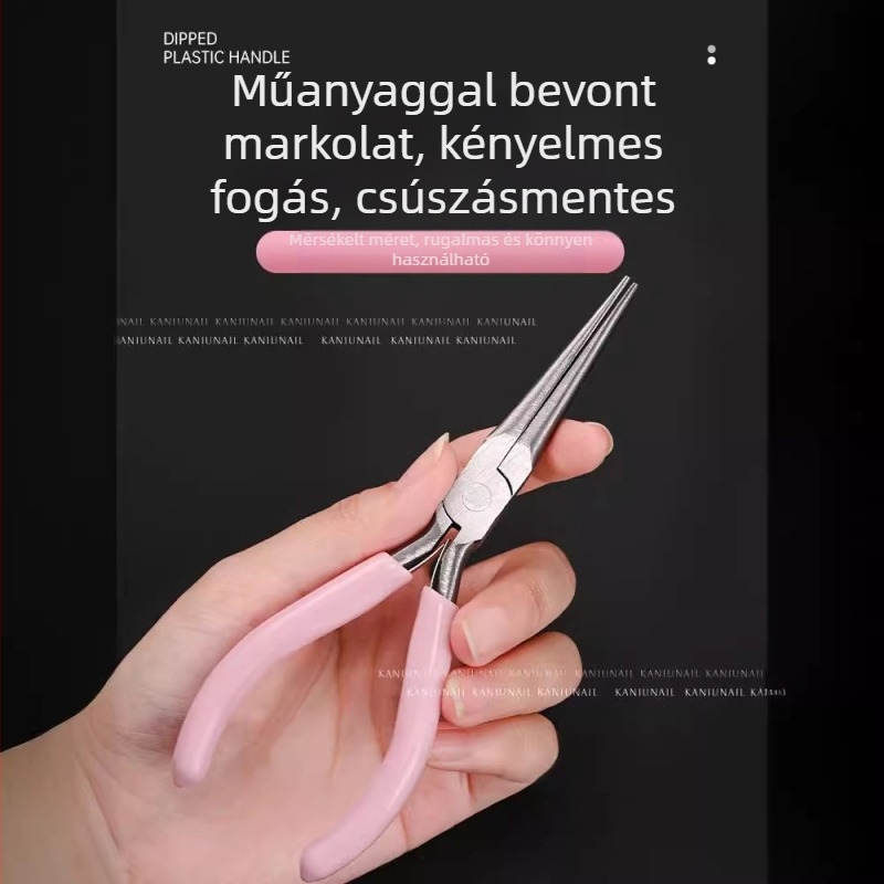 Körömformázó csipesz éles véggel a körömépítéshez – professzionális manikűr eszköz