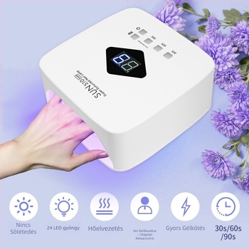 Új S10 30 LED-es 120W köröm LED-lámpa akkumulátoros, gél-lakk szárítással és intelligens érzékelővel