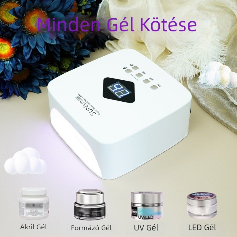 Új S10 30 LED-es 120W köröm LED-lámpa akkumulátoros, gél-lakk szárítással és intelligens érzékelővel