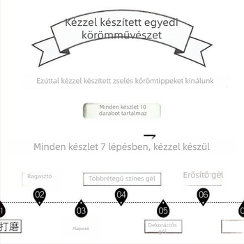 Kézzel készített műköröm matrica tejfehér pezsgő gradienttel, levehető