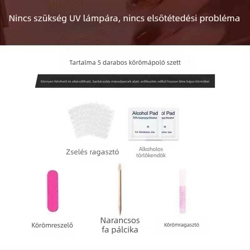 Sárga kacsa motívumos press-on körmök, gél befejezéssel