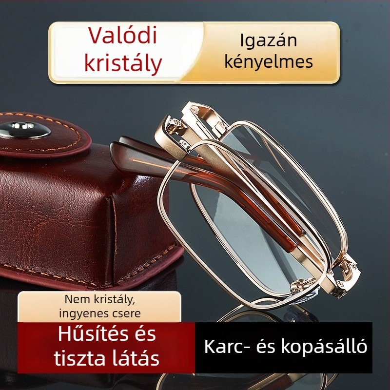 Összecsukható olvasószemüveg, uniszex, kristálytiszta HD, kopásálló és karcolásálló