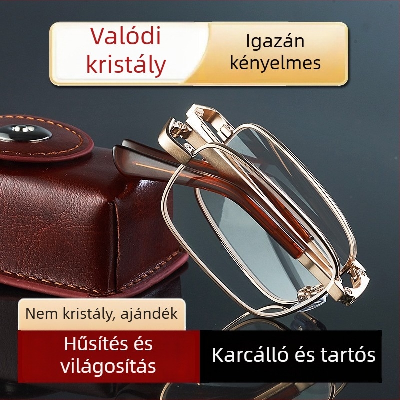 Összecsukható olvasószemüveg, uniszex, kristálytiszta HD, kopásálló és karcolásálló