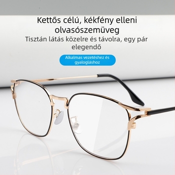 Titánium ultra-könnyű multifokális olvasószemüveg, anti-kék fény, közelre és távolra, uniszex