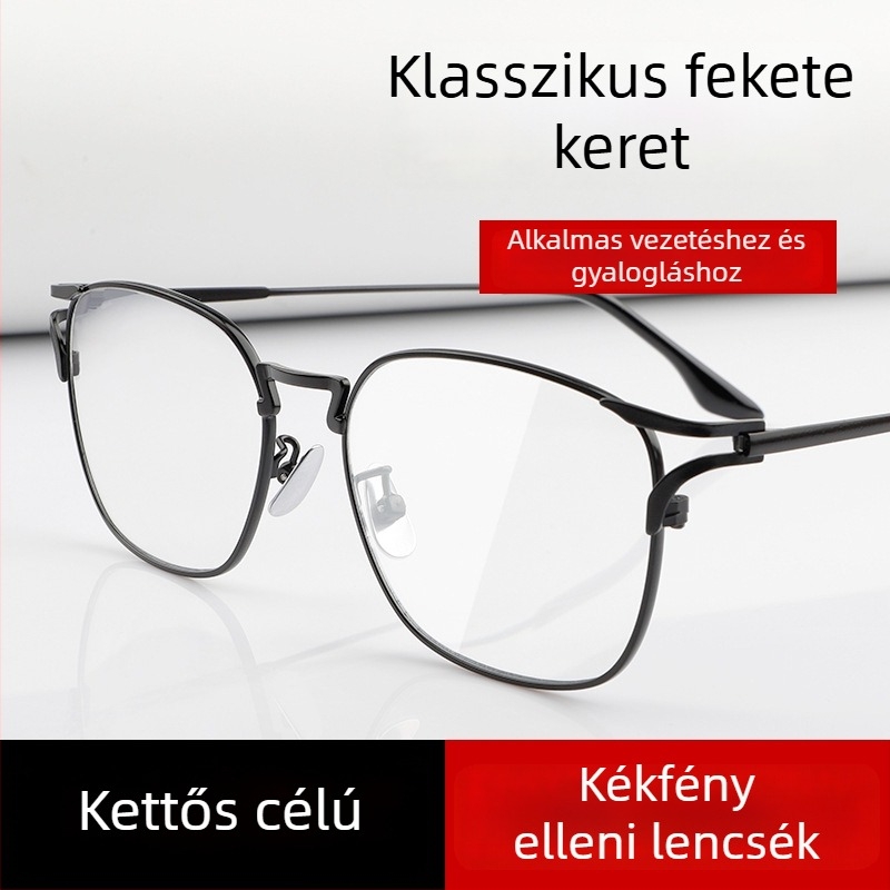 Titánium ultra-könnyű multifokális olvasószemüveg, anti-kék fény, közelre és távolra, uniszex
