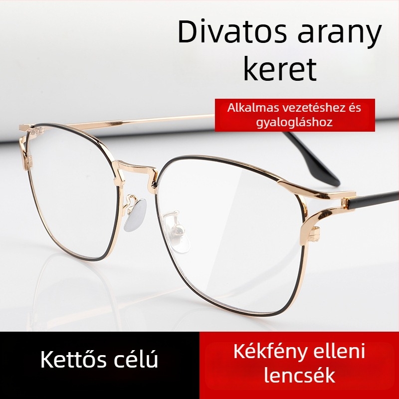 Titánium ultra-könnyű multifokális olvasószemüveg, anti-kék fény, közelre és távolra, uniszex