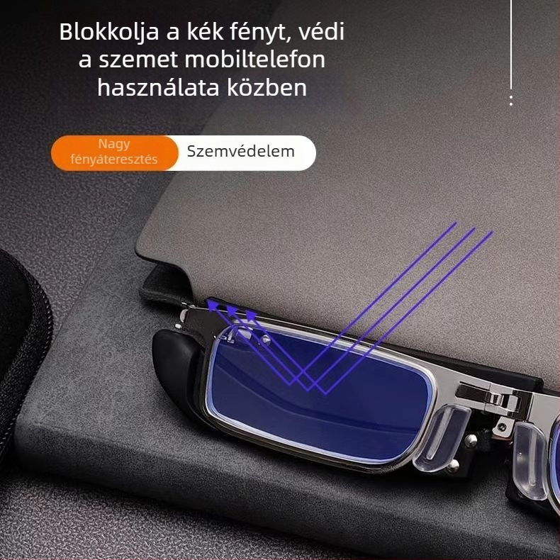 Kiemelkedően mini összecsukható olvasószemüveg kékfény-szűrővel középkorúak és idősek számára