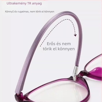 Kiváló minőségű olvasószemüveg középkorú és idős nők számára, kékfény elleni védelem, ultrakönnyű, vintage stílusú kerek keret