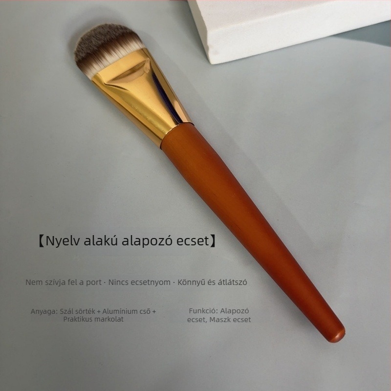 Ultra vékony, szélesített nyelvformájú alapozó ecset, sík fejű, puha sörtékkel, sima fedésért folyékony alapozóhoz és BB krémhez