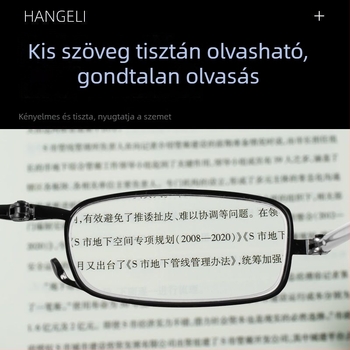 Kékfény elleni olvasó szemüveg összecsukható teleszkópos szárakkal, kerek keretű, felnőtteknek