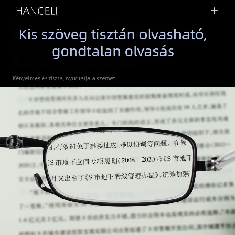 Kékfény elleni olvasó szemüveg összecsukható teleszkópos szárakkal, kerek keretű, felnőtteknek