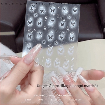 Star Dream pillangó üreges mintájú körömdíszítő matrica