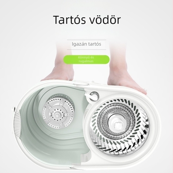 Happy Mother Forgó mop tartály kettős hajtású rendszerrel, érintésmentes kinyomás, mop készlet
