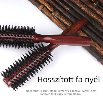 Hajhullámokhoz készült fésű sertésszőrrel, belső hengeralakú curling fésű, hajformázó roller fésű otthoni és szalon használatra, professzionális férfiak és nők számára