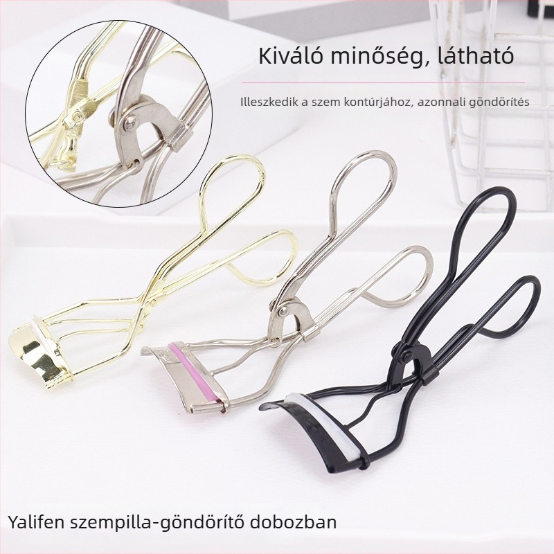Kezdőknek szánt rozsdamentes acél szempilla göndörítő, természetes görbület, széles látószögű