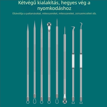 Akne tűk és precíz mitesszercsipesz-készlet, kinyomó eszközzel a pattanásokhoz