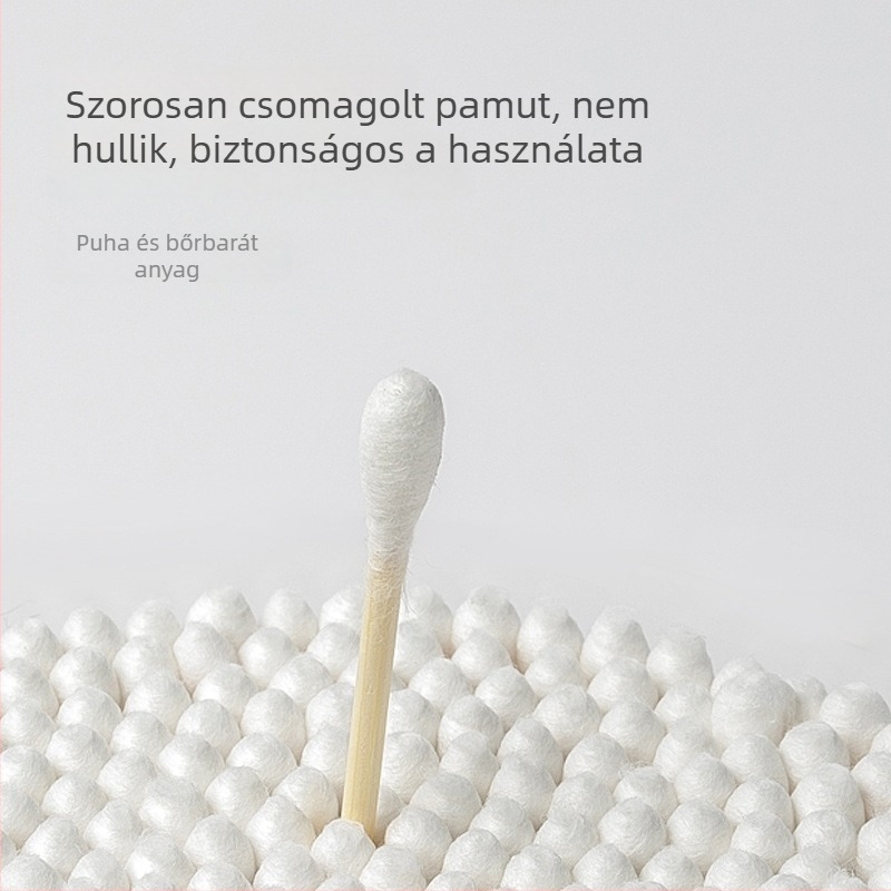 Egyszer használatos pamut pálcikák, erősen nedvszívók, többfunkciós, 200 darab