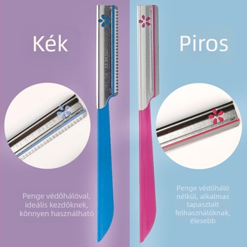 Szemöldöknyíró készlet, 5 darab, piros-kék, kezdőknek