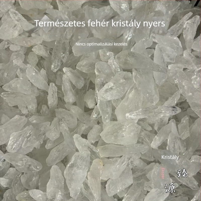 Természetes fehér kristály – hátgerinc alakú nyers kő, ásványi kristály példány, dekoratív kristály