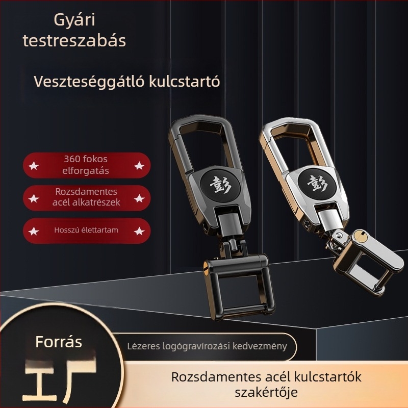 Személyre szabott cinkötvözet kulcstartó autólogóval