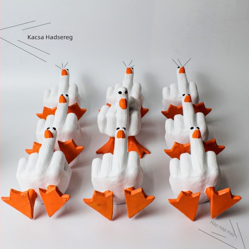 Duck-You gyanta kerti dísz, pásztor-stílusú kacsafigura