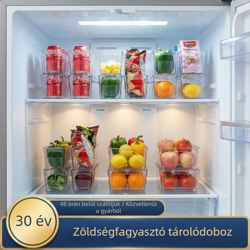 Hűtőszekrény tároló doboz, konyhai fiók-stílusú, keskeny fagyasztó tároló, élelmiszerek és tojások rendezéséhez