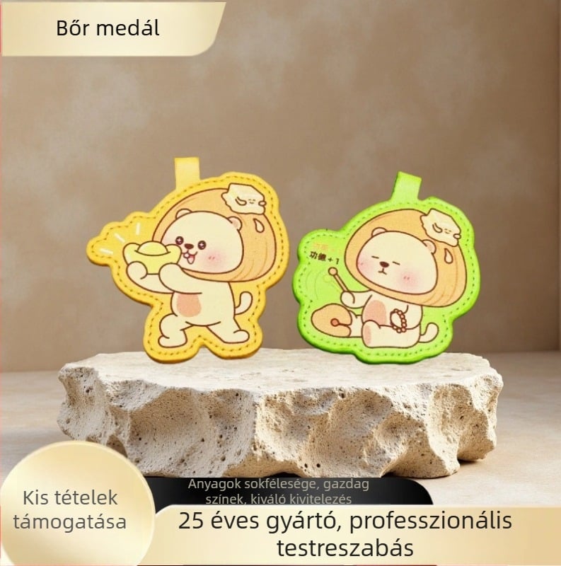 Személyre szabott bőr karikatúra kulcstartó iskolai hátizsákhoz