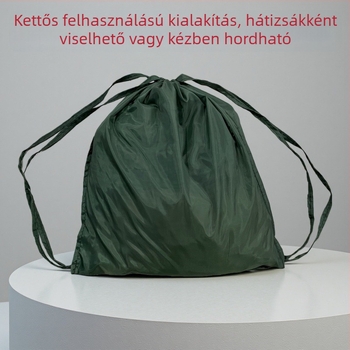 Női húzózsinóros hátizsák, nagy kapacitású, utazó hátizsák, összecsukható, bevásárláshoz