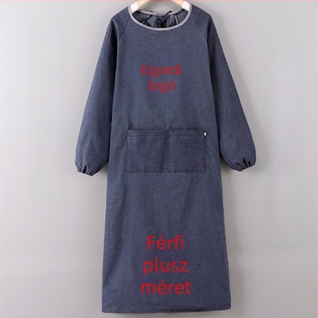 Dénim hosszú ujjú nyomtatott kötény-smock férfiaknak, XXXL méret, visszafordítható munkaruha