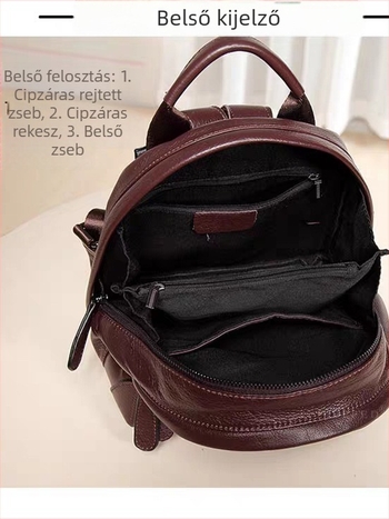 Első osztályú marhabőr hátizsák, prémium retro női utazótáska, nagy kapacitású