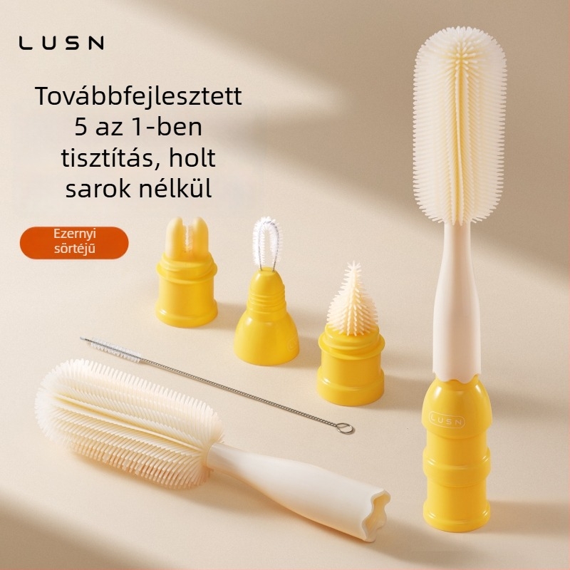 Cumi üveg tisztító készlet szilikon pohártisztító kefével, cumi- és szívószál tisztító kefékkel