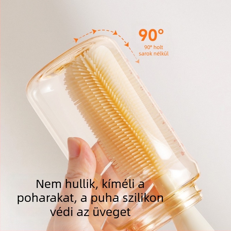 Cumi üveg tisztító készlet szilikon pohártisztító kefével, cumi- és szívószál tisztító kefékkel