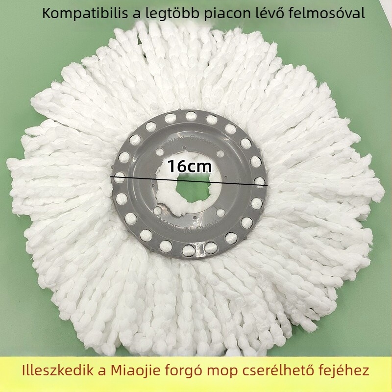 Miaojie forgó felmosófej, cserélhető fej, vastagabb nedvszívó rost fej