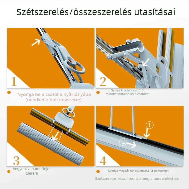 Szivacsos felmosófej, cserehez, univerzális görgős fej