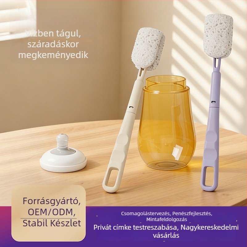 Hosszú nyelű tisztító kefe poharakhoz, üvegekhez, szívószálakhoz és fedélhez.