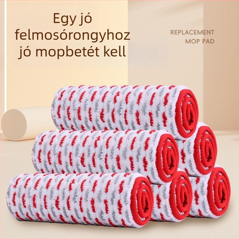 Vastagított cserélhető mop kendő klipszes rögzítéssel, sík felületű mophoz, nedvszívó, téglalap alakú kiegészítő